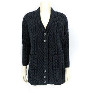 Aran Crafts Merino Wool Long Boyfriend Cardigan XL